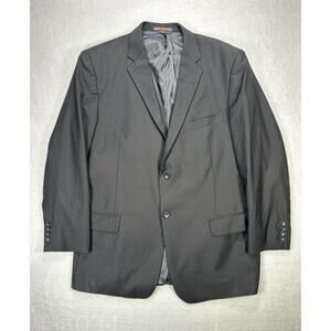 BCBG Attitude Wool Blazer Jacket Men 44R Black 2 Button Suit Coat Classic Fit